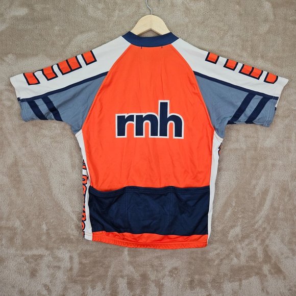 rnh bike Cycle 3/4 Zip Cycling Jersey Men's Size L Orange T-Shirt Short Sleeve - Picture 2 of 10